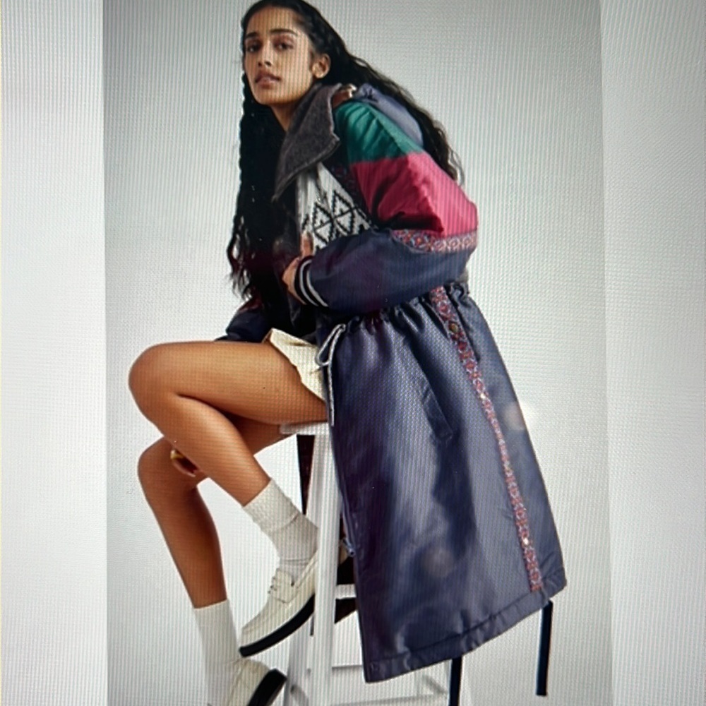 Free People Multicolor Patchwork Coat NWT - Picture 2 of 16